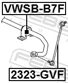 VWSBB7F Febest Buje de barra estabilizadora delantera