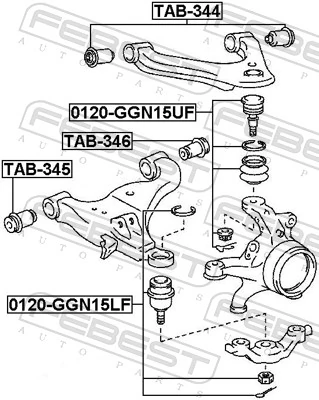 Silentblock de brazo de suspensión Toyota Hilux pick-up (KUN15) (2005 - 2012) precio, desde 8,36 EUR
