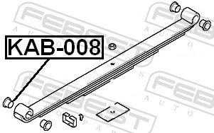 KAB008 Febest Silentblock delantero de ballesta trasera
