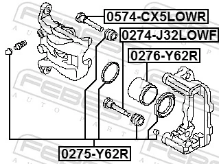 Kit de reparación de frenos trasero para Nissan Patrol  Y62