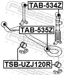 TAB535Z Febest Buje del estabilizador trasero
