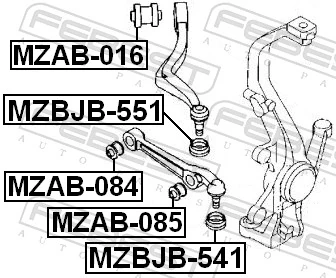MZBJB551 Febest Guardapolvo de rótula inferior