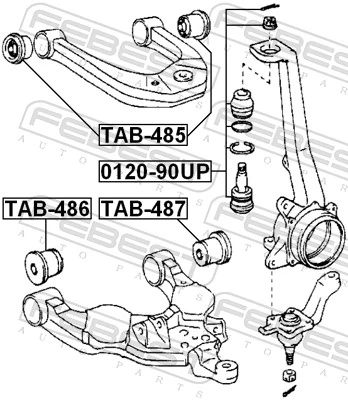 TAB487 Febest Silentblock de brazo de suspensión delantero inferior