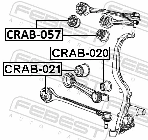 CRAB021 Febest Silentblock de brazo de suspensión delantero inferior