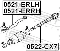 0522CX7 Febest Barra de direccion coche