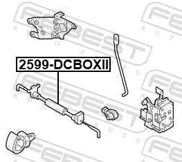 2599DCBOXII Febest Cable de apertura de cerradura de puerta delantera derecha