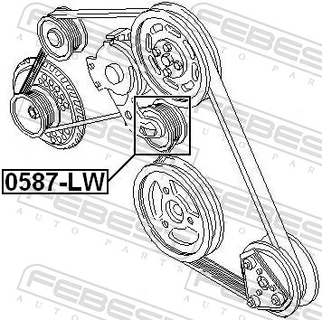 0587LW Febest Tensor de correa de alternador