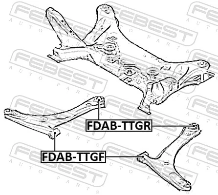FDABTTGR Febest Silentblock de brazo de suspensión delantero inferior