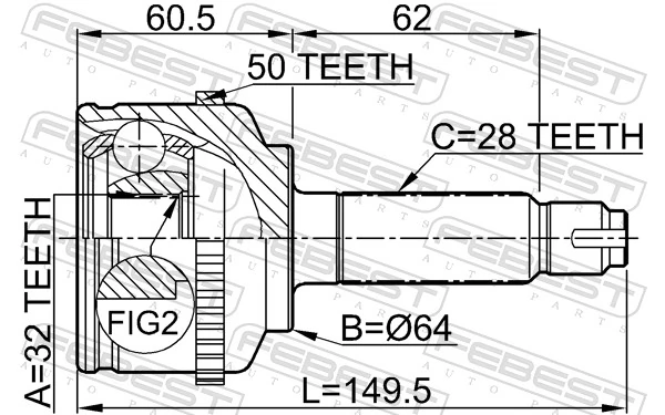 Junta homocinética para Honda Accord VI CG
