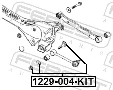 1229004KIT Febest Perno interior del brazo de caída trasero