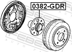 0382GDR Febest Buje de rueda trasero