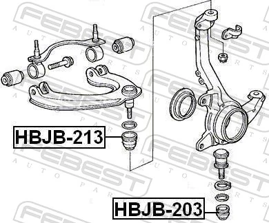 HBJB213 Febest Fuelle superior de rótula