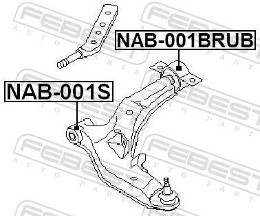 NAB001BRUB Febest Silentblock de brazo de suspensión delantero inferior