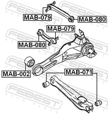 MAB071 Febest Buje del brazo inferior trasero