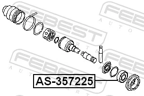 AS357225 Febest Soporte de rodamiento intermedio del semieje delantero