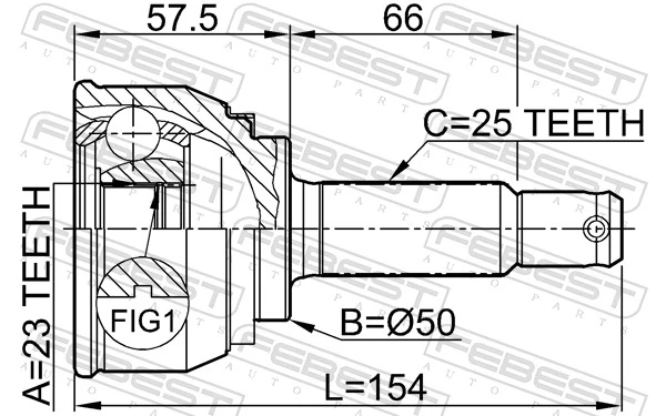 Junta homocinética exterior delantera Hyundai/Kia MI11