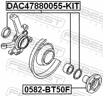 DAC47880055KIT Febest Rodamientos de rueda delantero