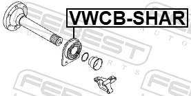 VWCBSHAR Febest Soporte de rodamiento intermedio del semieje delantero
