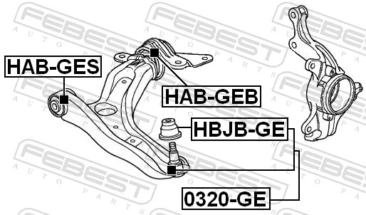 HABGEB Febest Silentblock de brazo de suspensión delantero inferior