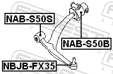NABS50S Febest Silentblock de brazo de suspensión delantero inferior