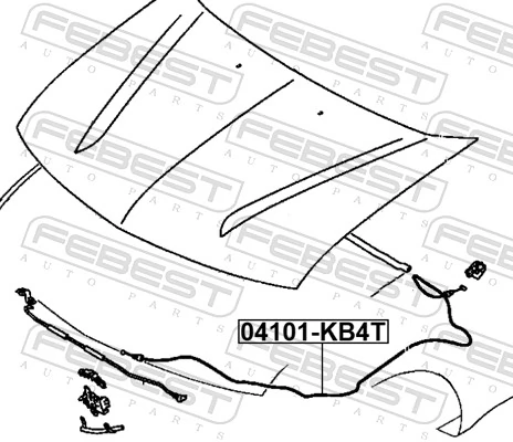 Cable de capó del motor para Mitsubishi L 200 IV KA, KB