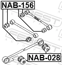 NAB156 Febest Buje del brazo transversal trasero