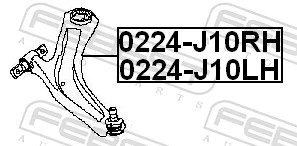0224J10RH Febest Brazo inferior derecho de la suspensión delantera