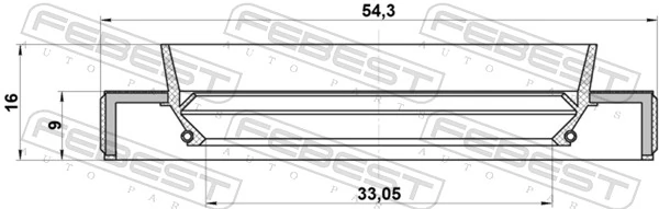 95HBY35540916R Febest Retén del semieje delantero derecho