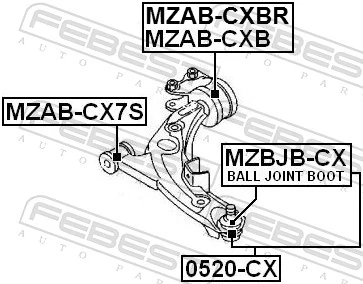 MZABCX7S Febest Silentblock de brazo de suspensión delantero inferior