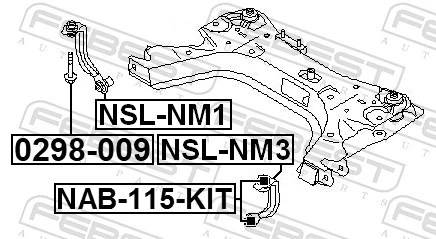 NSLNM1 Febest Soporte de viga delantera