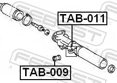 TAB009 Febest Silentblock de montaje de la cremallera de dirección