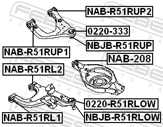 NAB208 Febest Buje del brazo inferior trasero