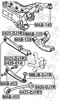 MAB134 Febest Buje del brazo inferior trasero