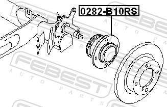 0282B10RS Febest Buje de rueda trasero