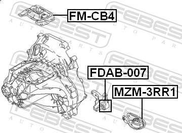 FDAB007 Febest Silentblock del soporte trasero del motor