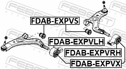 FDABEXPVLH Febest Silentblock de brazo de suspensión delantero inferior