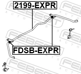 FDSBEXPR Febest Buje de barra estabilizadora trasera