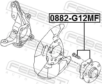 0882G12MF Febest Cubo delantero