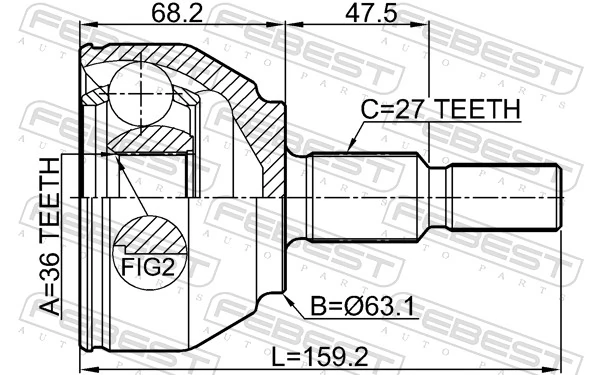  Junta homocinetica Ford Kuga 1