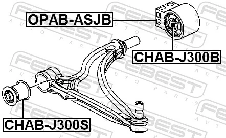 CHABJ300B Febest Silentblock de brazo de suspensión delantero inferior