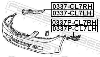 0337CL7RH Febest Soporte de parachoques delantero derecho