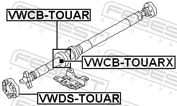 VWCBTOUAR Febest Soporte central del eje de transmisión
