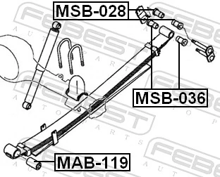 MSB028 Febest Buje de la bisagra del resorte de láminas