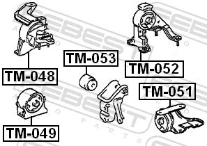 TM051 Febest Soporte de motor izquierdo