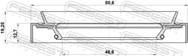 95HDS48801319R Febest Retén del piñón del diferencial trasero