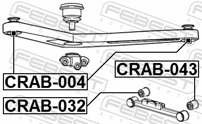 CRAB004 Febest Silentblock del brazo superior de suspensión trasera