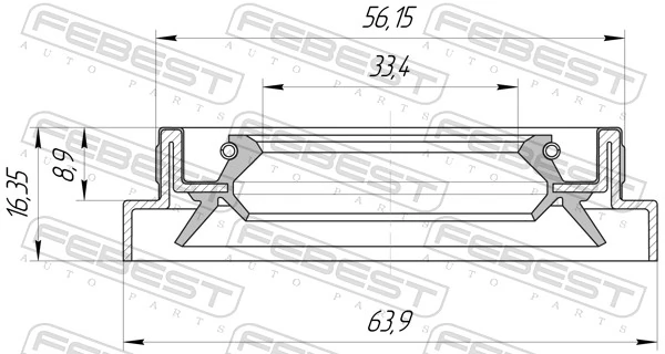 95HBS35560916X Febest Retén del diferencial del eje delantero