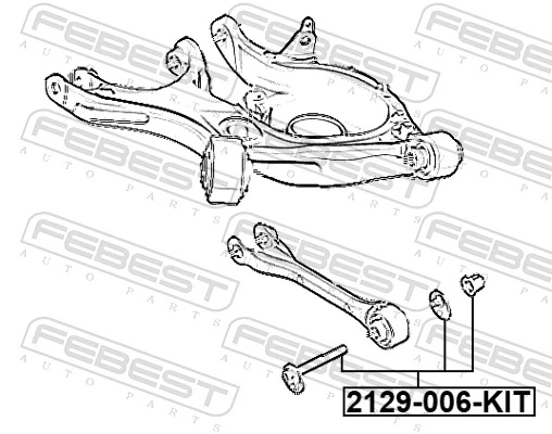 2129006KIT Febest Perno de fijación interior del brazo oscilante inferior trasero