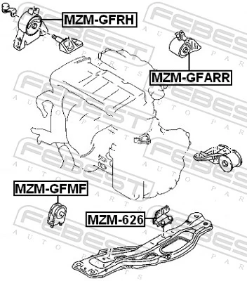 MZMGFMF Febest Soportes de motor delantero