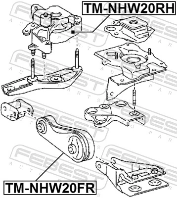 Soportes de motor delantero para Toyota Prius  NHW20